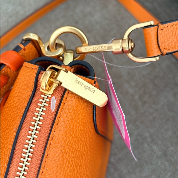 KATE SPADE NY Crush Orange Zin Pebbled Medium Leather - Picture 6 of 7